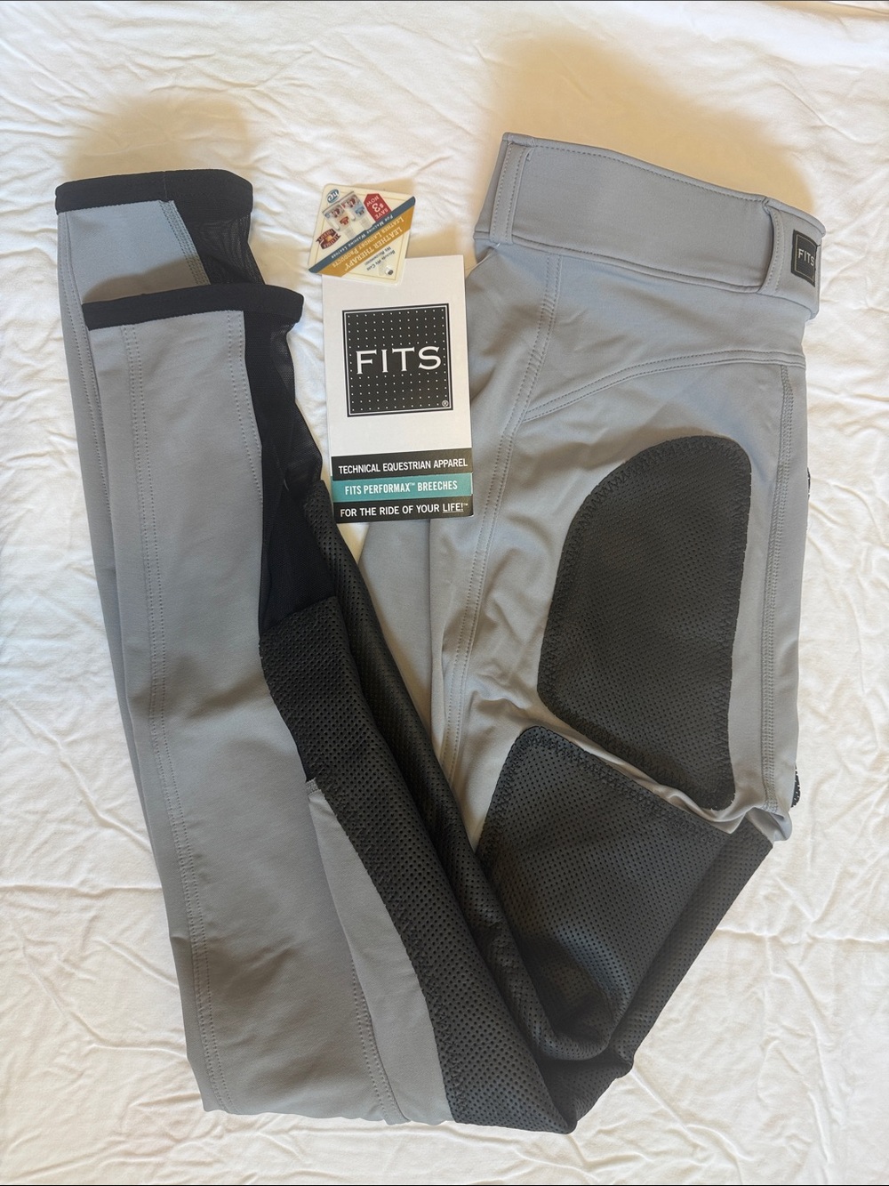 FITS Women's Gray Full-Seat Riding Breeches